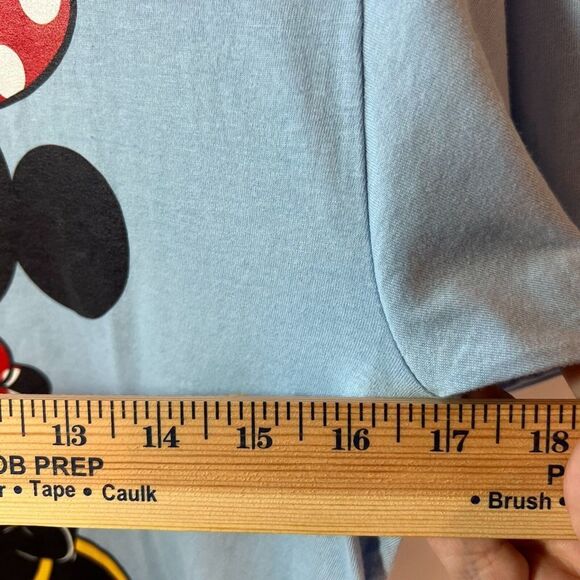 Women's Minnie Mouse Short Sleeve 100% Cotton T-Shirt- Disney, Light Blue, Small - Picture 6 of 7